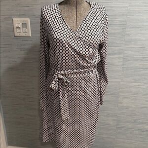 Geometric Print Wrap Dress